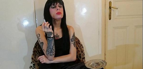  Beth Kinky - Sexy goth domina smoking pt1 HD